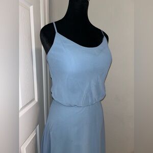 Morilee Size 10 Slate blue chiffon bridesmaid dress